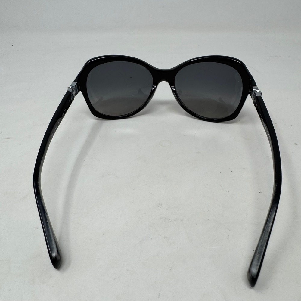 Dolce & Gabbana DG4163P Black Polarized Butterfly Sunglasses Silver Logo 501/T3 - Picture 3 of 7
